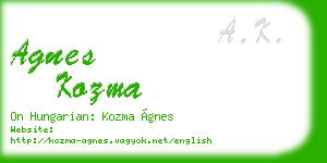 agnes kozma business card