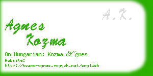 agnes kozma business card